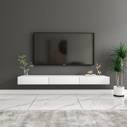 Supellexia- Avalon Wall mounted - TV-standaard- Glanzend Wit