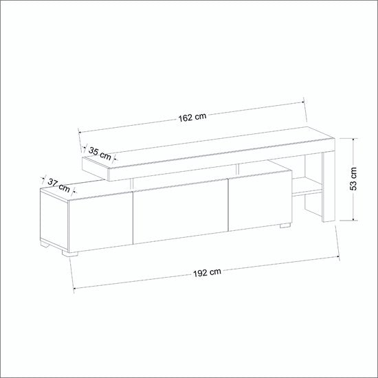 Supellexia-Illuminated - TV-standaard - Glanzend wit